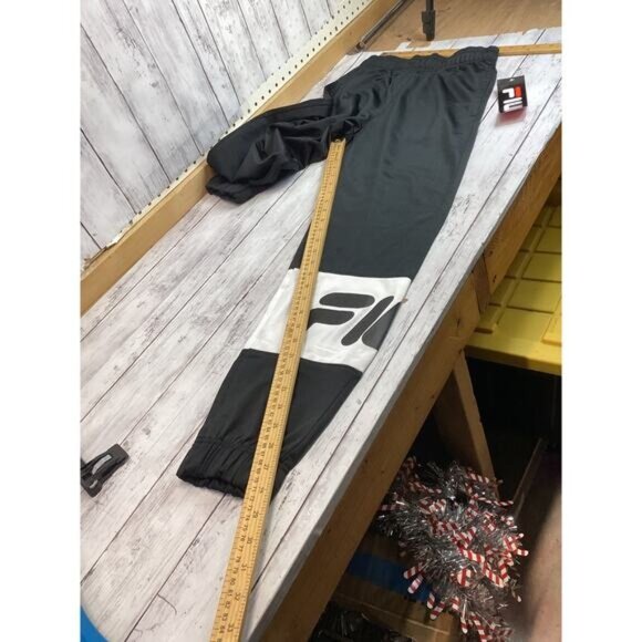 cowgirl argyle boho cozy grandpa dad Fila Mens Black Sweatpants Size Large 14/16 - Picture 3 of 5